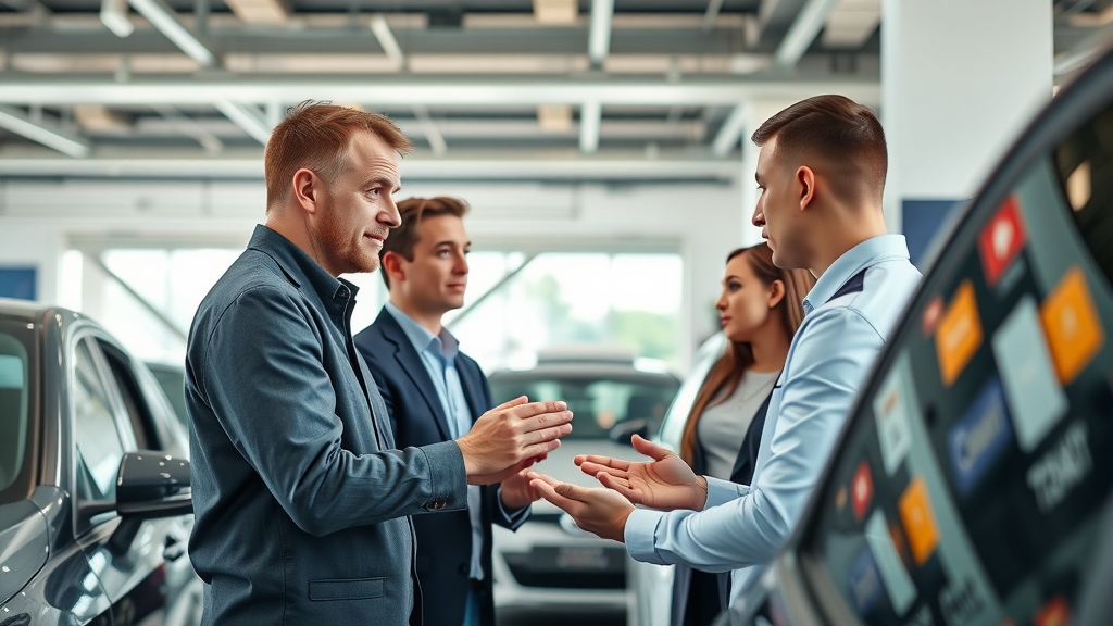 extended service contract faqs modern dealership service center with professional staff assisting customers