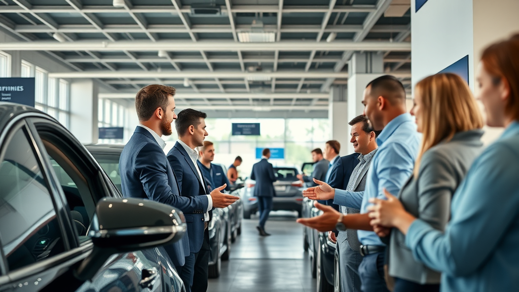 Dynamic car dealership service drive using technology to optimize used car sales process