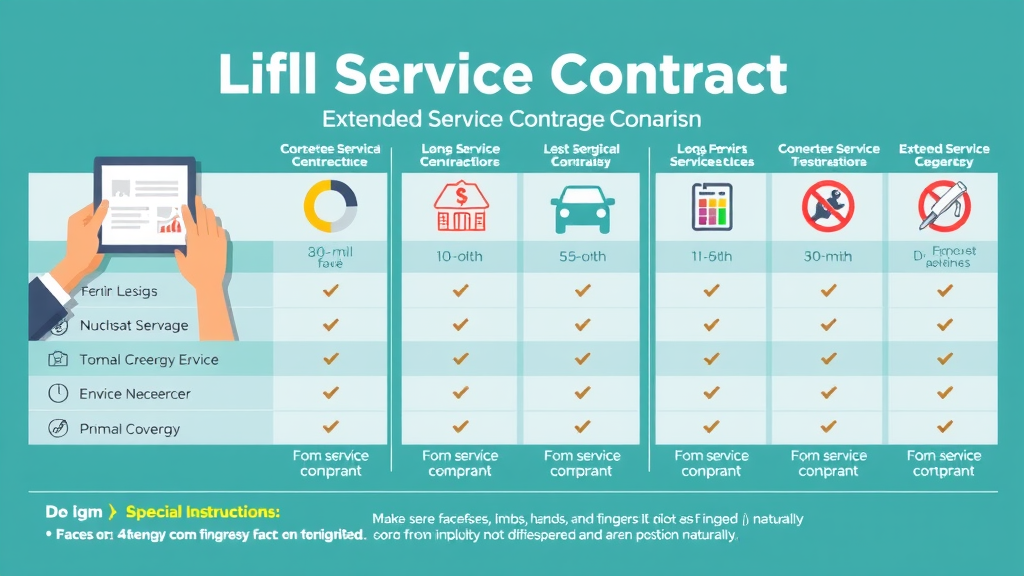 extended service contract faqs infographic of contract feature comparison charts